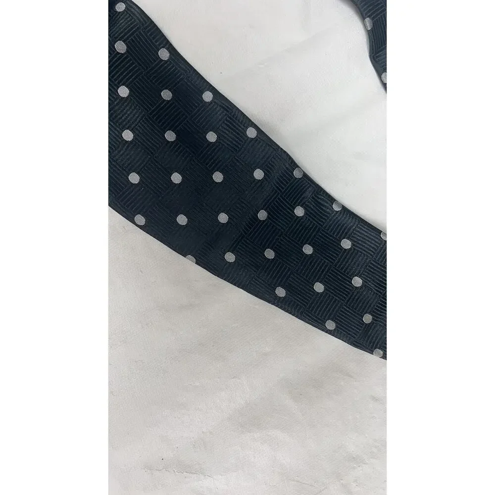 GEOFFREY BEENE - Silk Tie - Black Gray Polka Dot - Made in U.S.A